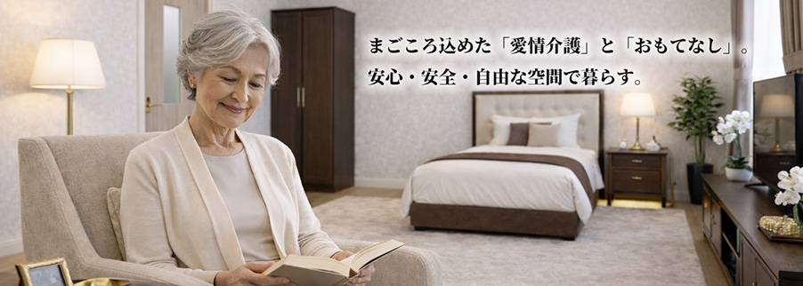 まごころ込めた「愛情介護」と「おもてなし」。安心・安全・自由な空間で暮らす。